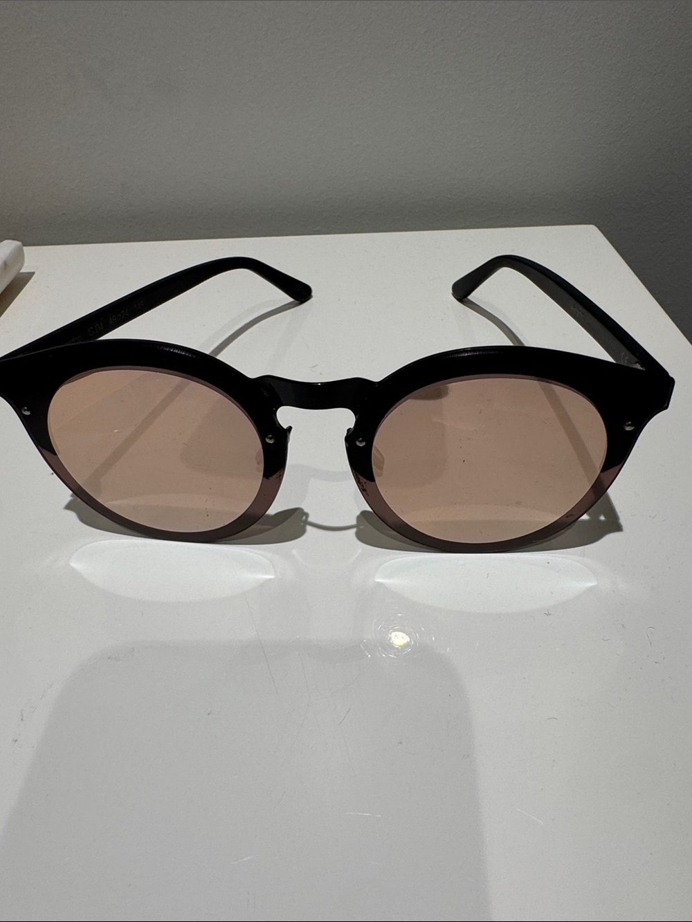 Illesteva Black Frame Sunglasses with Brown-Tinted Lenses